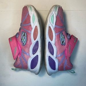 Skechers S-light Sneakers Pink Purple Sparkle Toddler 8 Athletic Shoe Light‎ Up